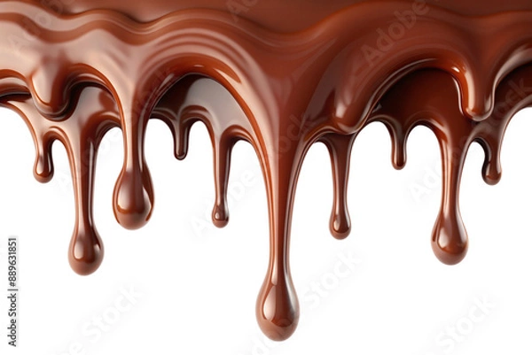 Fototapeta Chocolate Dripping isolated, Generative AI