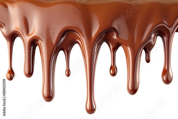 Fototapeta Chocolate Dripping isolated, Generative AI