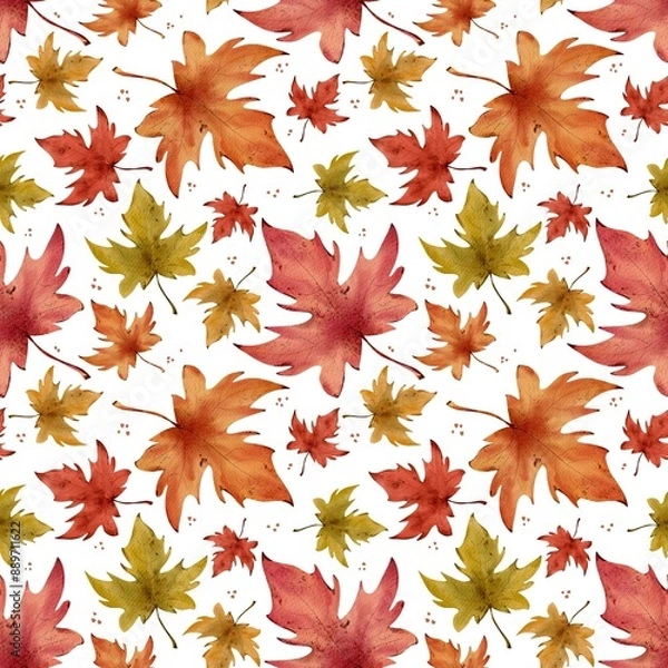 Fototapeta Autumn pattern, Autumn illustration, Fall pattern, Fall illustrations, Autumn leaves pattern, Fall leaves pattern