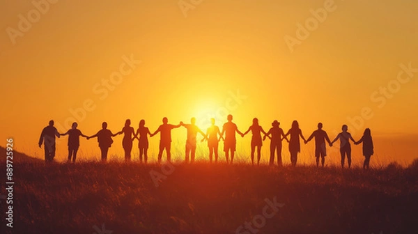 Fototapeta Group engaged in trust-building exercises, enhancing mutual trust and respect, right third copy space