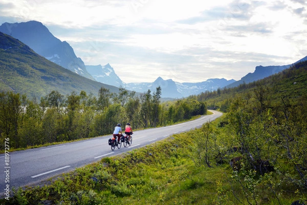 Obraz Bicycle tour, Senja island, Norway