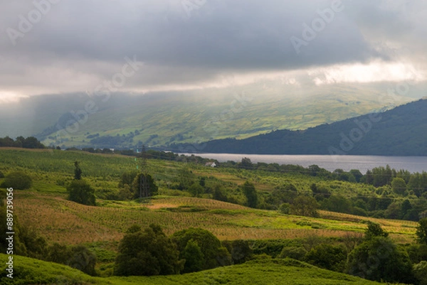 Obraz Views of Loch Tay and mountains in Perthshire Scotland