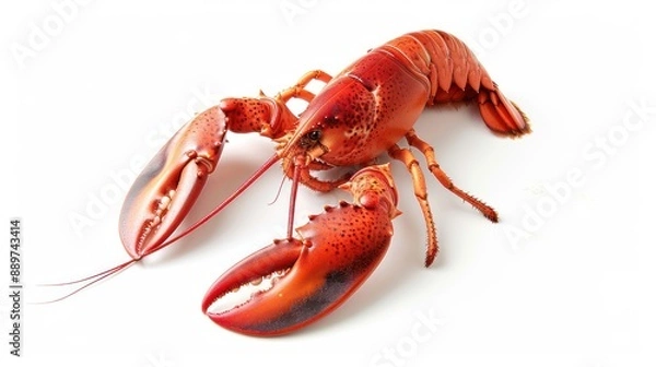 Obraz Freshly Cooked Lobster On White Background