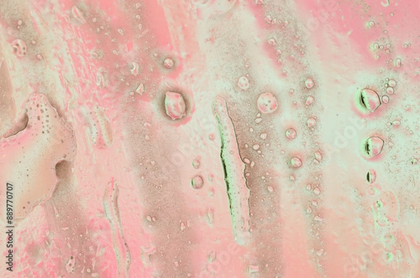 Obraz Abstract pink background with water oil on the surface