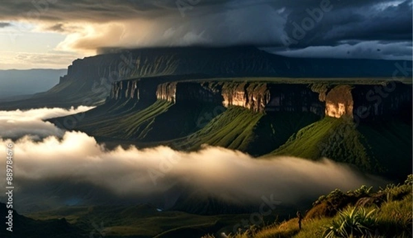Obraz Mesmerizing Photograph of Mount Roraima in Venezuela on Large-Format Color Film