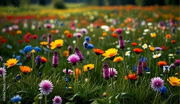 Obraz The Background is a Flower Meadow