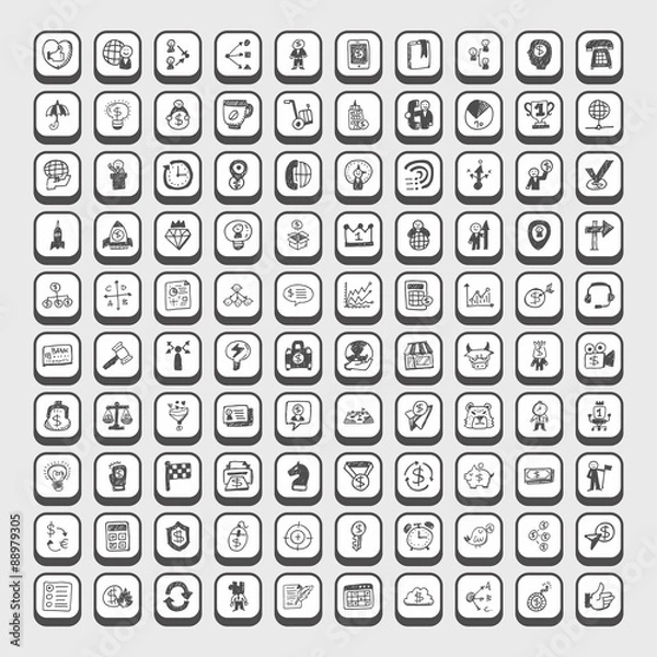Fototapeta doodle business icon