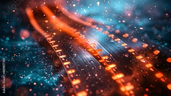 Obraz Vintage film overlay background with scratch dust