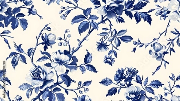 Obraz Seamless vector floral pattern - Classic illustration