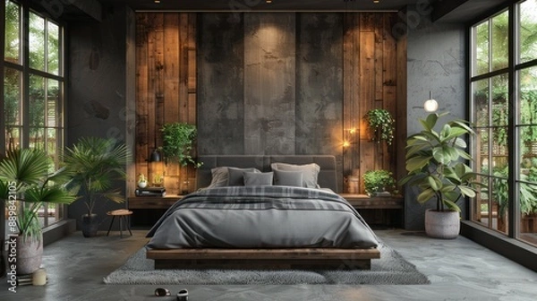 Fototapeta Modern Industrial Bedroom Design