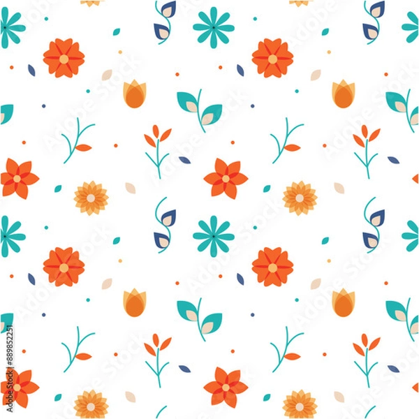 Fototapeta seamless pattern with flowers