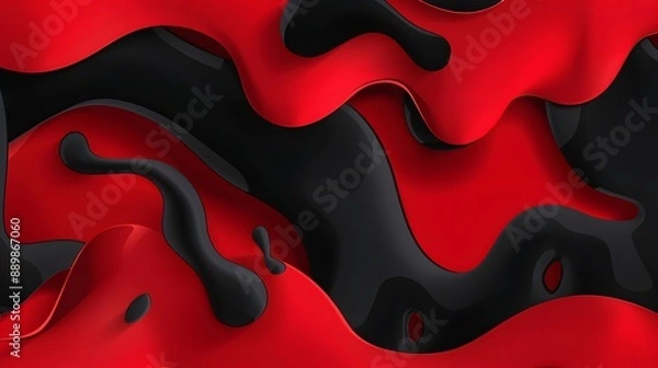 Fototapeta Abstract Red waves geometric background. Modern background design. gradient color. Fluid shapes composition. Fit for presentation design. website, banners, wallpapers, brochure, posters