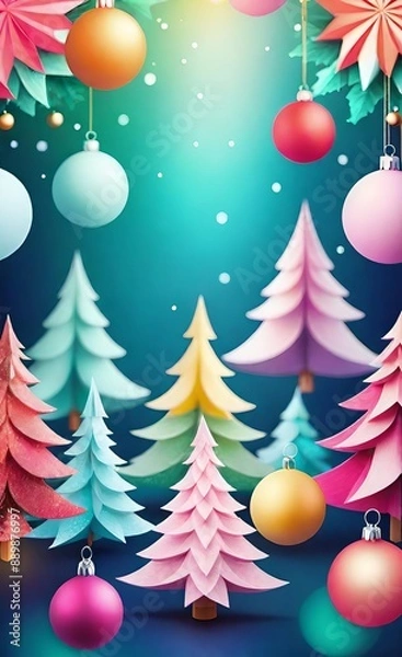 Obraz christmas tree with balls