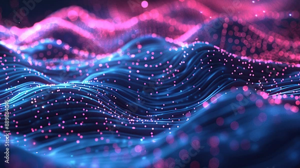 Fototapeta Abstract communication and future technology data flow