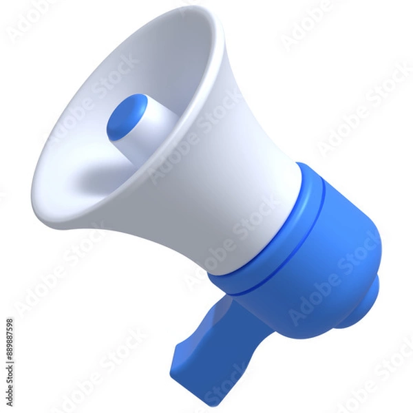 Obraz blue megaphone icon 3d