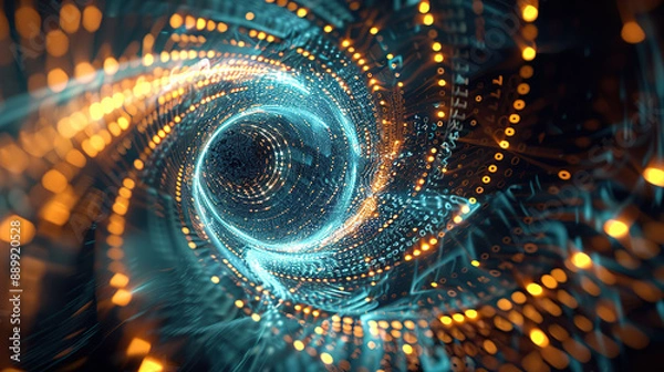 Fototapeta Abstract communication and future technology data flow