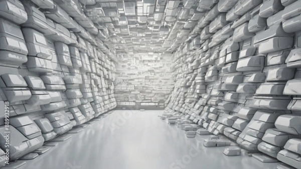 Fototapeta White background of architecture and technology