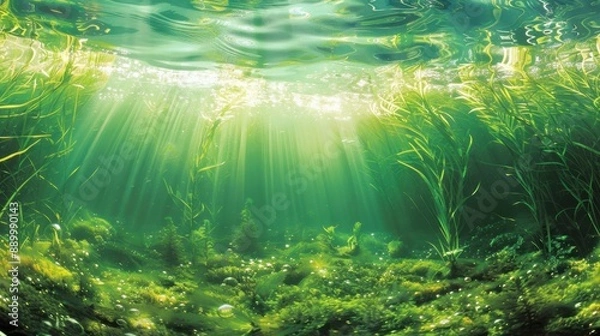 Fototapeta Primary Producers: Organisms like plants and algae that create biomass from inorganic compounds through photosynthesis or chemosynthesis, forming the base of the food chain.
