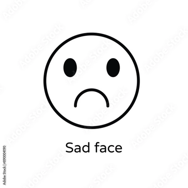 Obraz Sad face vector icon