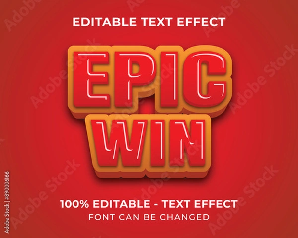 Obraz epic win 3d text effect and editable text effect