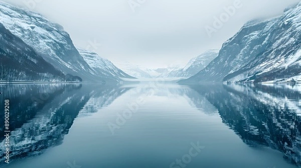 Obraz A lake between two mountains nature concept