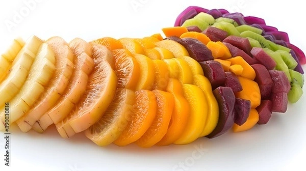 Obraz Fruit slices isolated on white background