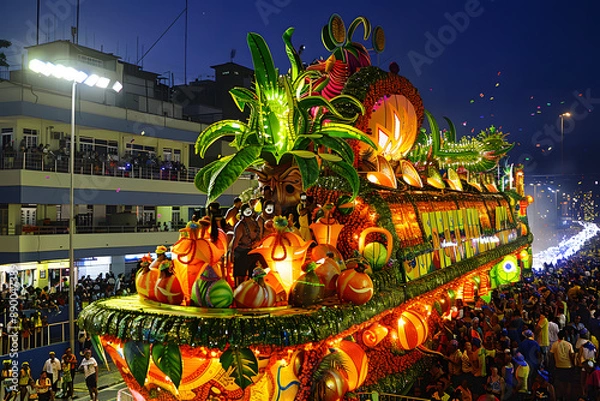 Fototapeta Rio de Janeiro Carnival with sambodromos, dances and lots of partying in Brazil
