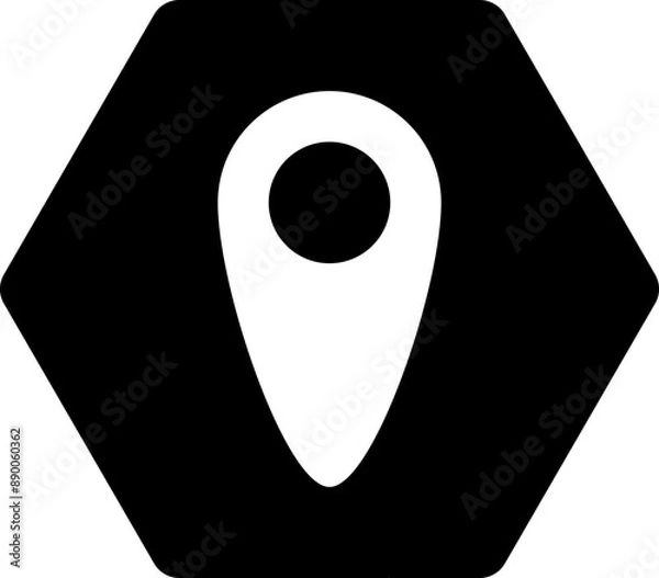 Fototapeta location hexagon icon