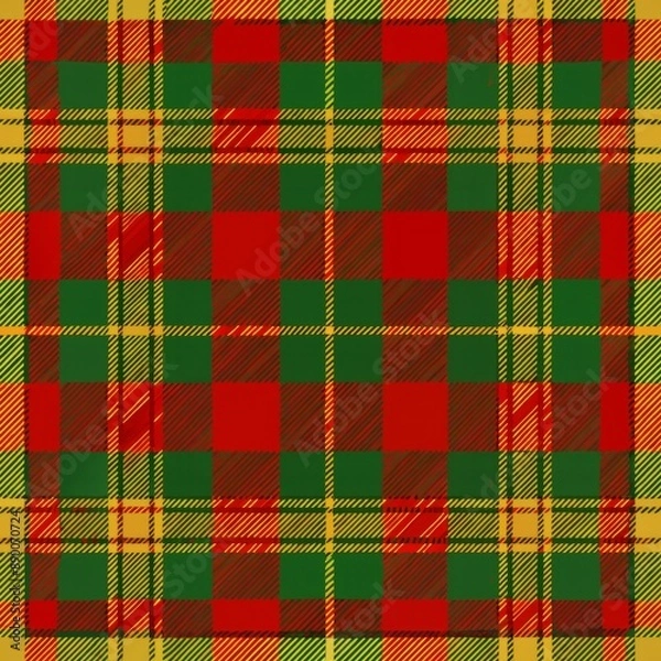 Fototapeta seamless pattern of tartan plaid with irregularly sized checks for an artistic interpretation, Generative AI