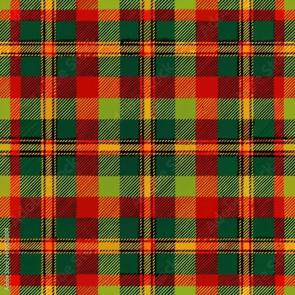Fototapeta seamless pattern of tartan plaid with irregularly sized checks for an artistic interpretation, Generative AI