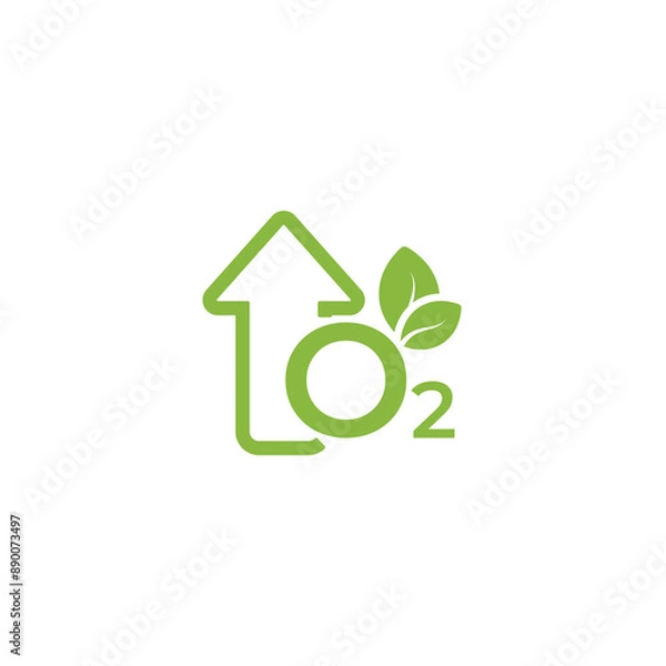 Fototapeta Increasing O2 emissions to stop climate change sign. Oxygen level increasing on earth sign.
