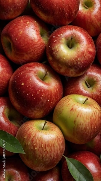 Obraz Freshly picked red apples forming a delicious background