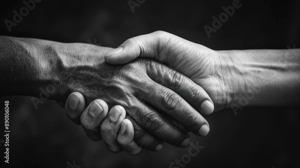 Obraz Two Hands Clasped in a Moment of Connection