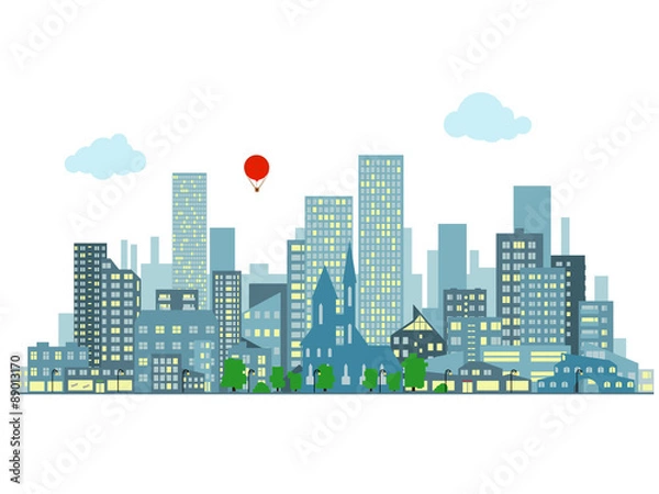 Fototapeta evening cityscape