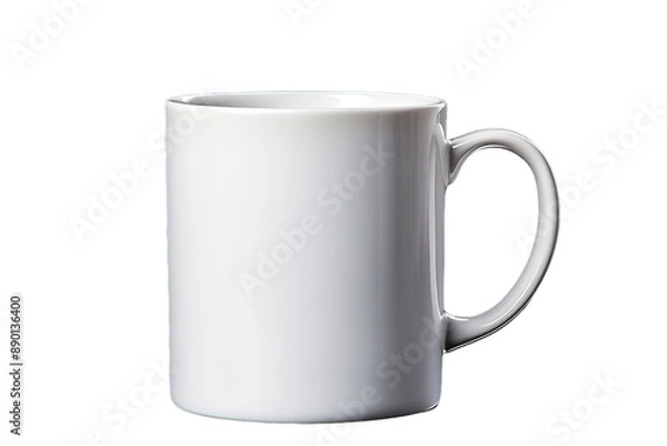 Fototapeta A Blank Canvas For Creativity: A White Mug Awaits Its Design on a Clear PNG or White Background.