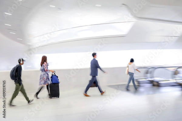 Fototapeta group of people in the lobby business center