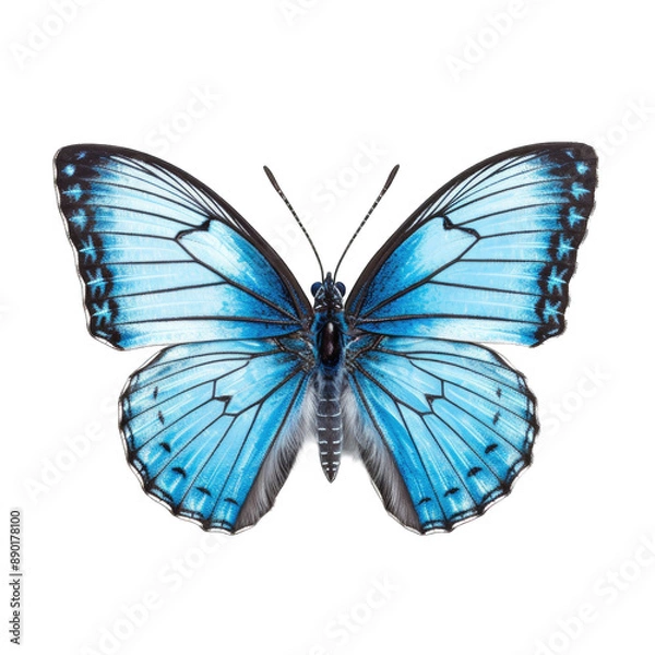 Fototapeta butterfly and its silhouette on transparent background