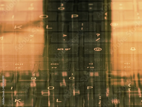 Fototapeta abstract computer keyboard letters and numbers