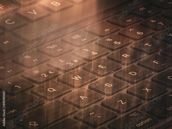 Fototapeta abstract computer keyboard letters and numbers