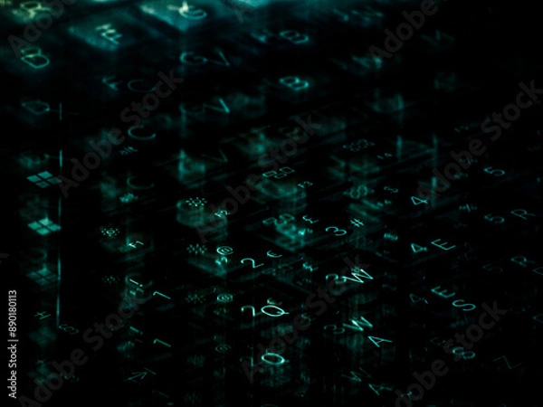 Fototapeta abstract computer keyboard letters and numbers