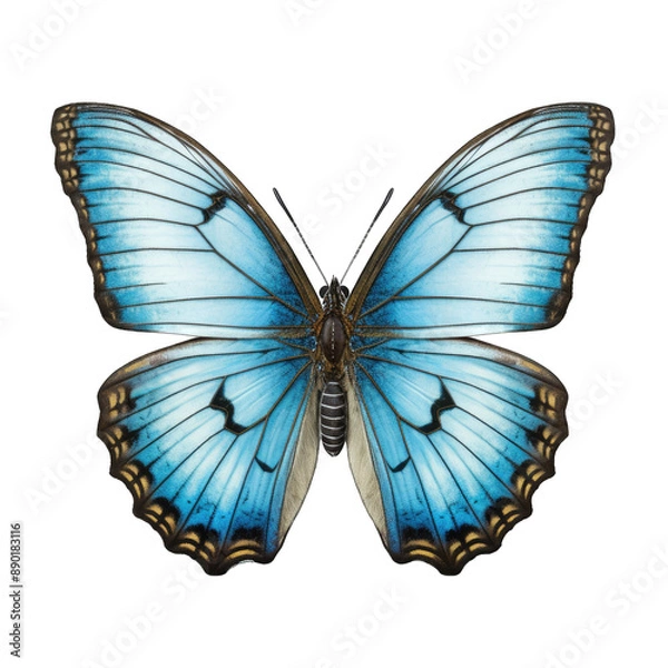 Fototapeta butterfly and its silhouette on transparent background