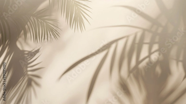 Obraz Palm leaves on beige background