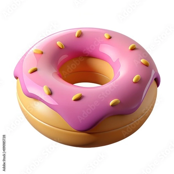Fototapeta donut isolated on white 3D rendering