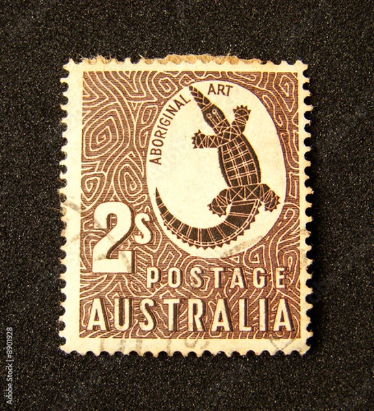 Obraz Australia postage stamp on black background.