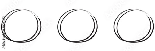 Fototapeta 1. Abstract grunge frames and borders elements. Vector abstract hand drawn pencil set scribble ellipses and ovals on white background. Doodle sketched highlight circles or rings. Pen hand drawing.