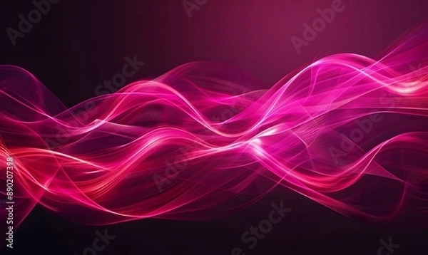 Fototapeta Abstract background pink waves, Generative AI
