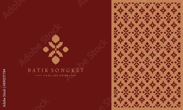 Obraz simple luxury logo and batik songket pattern art design