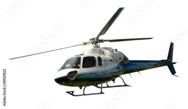Obraz Helikopter w locie na białym tle biały