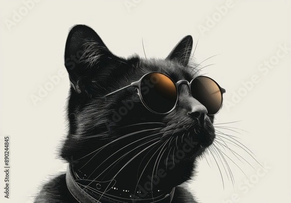 Fototapeta かわいい黒い猫セット