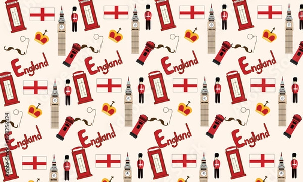 Fototapeta pattern with london background seamless wallpaprt england pattern